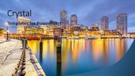  Presentation with boston - Amazing slide deck having boston massachusetts usa downtown city backdrop and a light blue colored foreground
