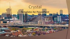  Presentation with usa - Amazing PPT theme having boston-massachusetts-usa-downtown-city backdrop and a yellow colored foreground