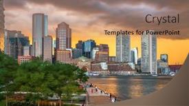  Presentation with boston - Presentation consisting of boston-massachusetts-usa-downtown-city background and a coral colored foreground