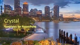  Presentation with boston - Slide set featuring boston-massachusetts-usa-downtown-city background and a tawny brown colored foreground