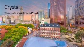  Presentation with boston - Amazing presentation design having boston massachusetts usa downtown markets backdrop and a seafoam green colored foreground