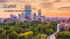  Presentation with columbus ohio usa skyline - PPT theme enhanced with boston massachusetts usa downtown skyline background and a coral colored foreground