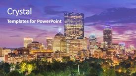  Presentation with columbus ohio usa skyline - Colorful slide set enhanced with boston massachusetts usa downtown skyline backdrop and a teal colored foreground