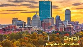  Presentation with boston - PPT layouts with boston-massachusetts-usa-downtown-skyline background and a tawny brown colored foreground