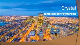  Presentation with boston - Beautiful PPT layouts featuring boston massachusetts usa downtown skyline backdrop and a teal colored foreground