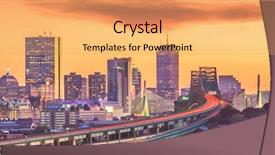  Presentation with highways - Cool new presentation design with boston massachusetts usa skyline backdrop and a yellow colored foreground