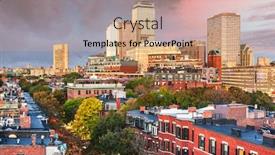  Presentation with boston - Colorful slides enhanced with boston-massachusetts-usa-skyline backdrop and a coral colored foreground