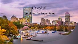  Presentation with dawn - Colorful slide deck enhanced with boston-massachusetts-usa-skyline backdrop and a light blue colored foreground