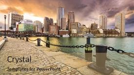  Presentation with boston - Colorful slides enhanced with boston massachusetts usa skyline backdrop and a coral colored foreground