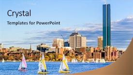  Presentation with boston - PPT layouts enhanced with boston massachusetts usa skyline background and a light blue colored foreground