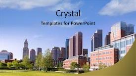  Presentation with boston - Beautiful slides featuring boston north end park and skyline in massachusetts usa backdrop and a light blue colored foreground