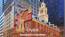  Presentation with building a house - Beautiful PPT theme featuring boston old state house building backdrop and a red colored foreground