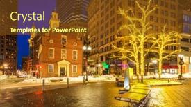  Presentation with boston - Audience pleasing presentation design consisting of boston-old-state-house backdrop and a tawny brown colored foreground