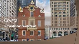  Presentation with boston - PPT theme having boston-old-state-house background and a coral colored foreground