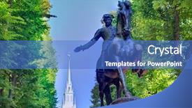  Presentation with paul - Slide set featuring boston paul revere mall statue background and a teal colored foreground