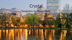  Presentation with garden city - Audience pleasing slide set consisting of boston public garden and city backdrop and a light blue colored foreground