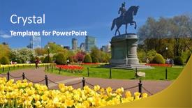  Presentation with garden city - Slide deck consisting of boston-public-garden background and a teal colored foreground