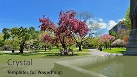  Presentation with blue formal - Audience pleasing presentation design consisting of boston-public-garden backdrop and a seafoam green colored foreground