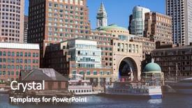  Presentation with boston - Slide set enhanced with boston rowes wharf in massachusetts background and a violet colored foreground