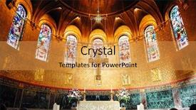  Presentation with catholic trinity - Slides with boston trinity church interior view background and a gold colored foreground