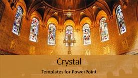  Presentation with boston - PPT theme having boston trinity church interior view background and a gold colored foreground