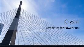  Presentation with crossing bridge - Presentation consisting of boston zakim bridge at boston background and a light blue colored foreground