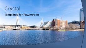  Presentation with boston - Slide set with boston zakim bridge at boston downtown ma usa background and a light blue colored foreground
