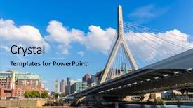  Presentation with boston - PPT theme consisting of boston zakim bridge in bunker background and a light blue colored foreground