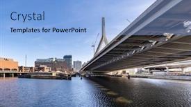  Presentation with boston - Presentation theme having boston-zakim-bridge-over-charles background and a light blue colored foreground