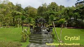  Presentation with botanical garden - PPT theme featuring botanical garden at lake bratan background and a tawny brown colored foreground