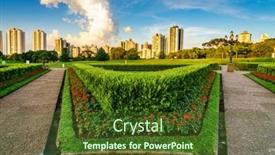  Presentation with neighborhoods - PPT theme consisting of botanical-garden-of-curitiba background and a tawny brown colored foreground