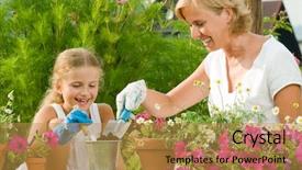  Presentation with botany - Audience pleasing slides consisting of botany garden - gardening planting - mother backdrop and a gold colored foreground
