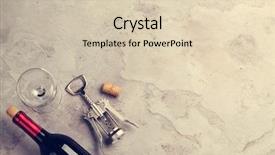  Presentation with bottle red wine - Presentation design enhanced with botella - red wine bottle glass background and a lemonade colored foreground