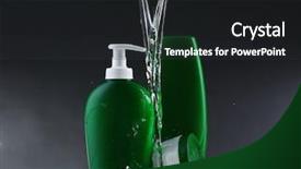  Presentation with cosmetic - Cool new presentation with botella de agua - cosmetic products in water splashes backdrop and a dark gray colored foreground