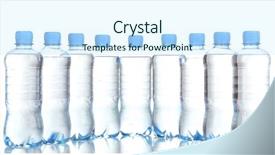  Presentation with plastic bottles and ocean - Beautiful presentation theme featuring botella de agua - plastic bottles of water isolated backdrop and a cool aqua colored foreground