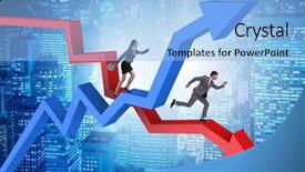  Presentation with recovery - Beautiful presentation featuring stock market graph - business concept of both crisis backdrop and a light blue colored foreground