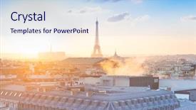  Presentation with eiffel tower paris france - Theme consisting of both paris and france background and a sky blue colored foreground