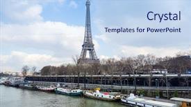  Presentation with eiffel tower paris france - Colorful presentation theme enhanced with both paris and france backdrop and a light blue colored foreground