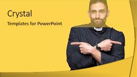  Presentation with christian eucharist - Presentation design featuring both sides with fingers different background and a yellow colored foreground