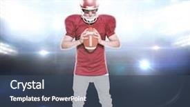  Presentation with football goal post american field - Presentation design with both world - american football player holding background and a  colored foreground