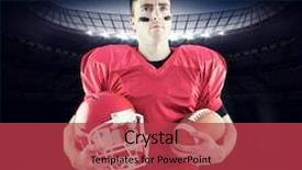  Presentation with american football - Colorful PPT theme enhanced with both world - american football player holding backdrop and a  colored foreground