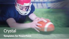  Presentation with american football and helmet on field - Beautiful PPT theme featuring both world - american football player scoring backdrop and a  colored foreground