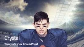  Presentation with american football and helmet on field - Slides having both world - enraged american football player holding background and a ocean colored foreground