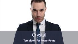  Presentation with forward - Amazing PPT theme having bothered-businessman-seriously-looking-forward backdrop and a tawny brown colored foreground