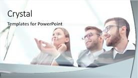  Presentation with successful communication - Beautiful slide deck featuring bots - coworkers working in sunny office backdrop and a white colored foreground