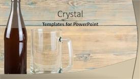  Presentation with beer bottle - Cool new presentation theme with bottle-and-empty-beer-glass backdrop and a mint green colored foreground