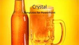  Presentation with beer bottle - Presentation theme featuring bottle-and-glass-full background and a white colored foreground