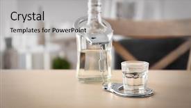  Presentation with out line of glass bottle - Amazing PPT layouts having bottle and glass of alcohol backdrop and a light gray colored foreground
