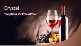  Presentation with bottle red wine - Cool new PPT theme with bottle and glass of red backdrop and a wine colored foreground