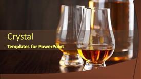  Presentation with whisky - Amazing slide set having bottle-and-glass-of-whisky backdrop and a tawny brown colored foreground